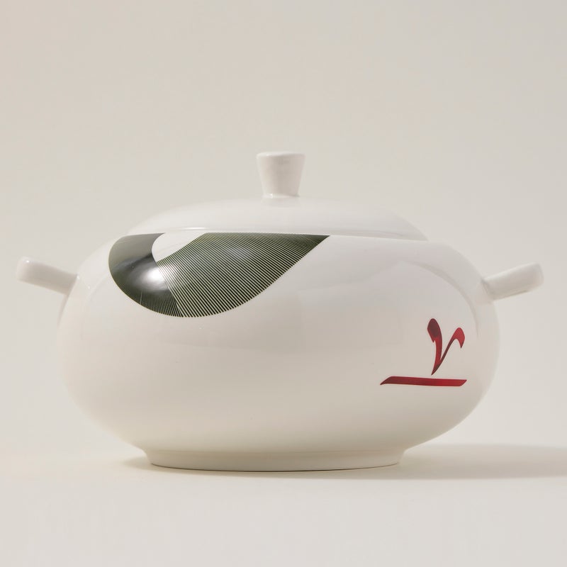 لا ميسا طبق تقديم شوربة بورسلان أبيض - Image 1