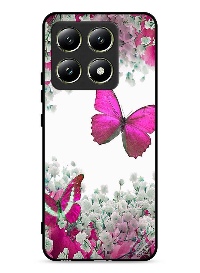 Covernex Xiaomi 14T 5G Protective Case Cover Beautiful Butterflies And Small Roses - Image 1