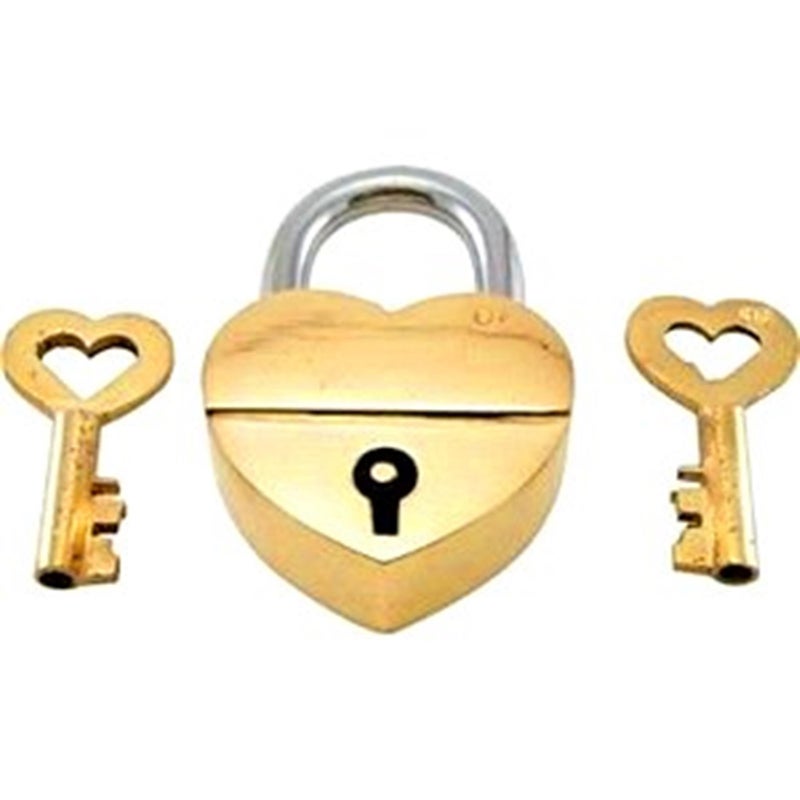 Purpledip Brass Small Padlock: Glowing Heart (11003) - Image 4