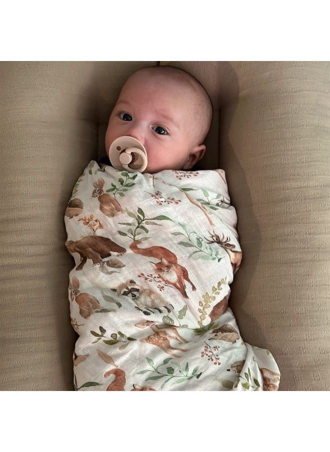 LifeTree - Muslin Swaddle Blankets Neutral Woodland Baby Swaddling Wrap Nursery Receiving Blanket For Boys & Girls Unisex Soft Bamboo Cotton Large 47 X 47 Inches - Image 1