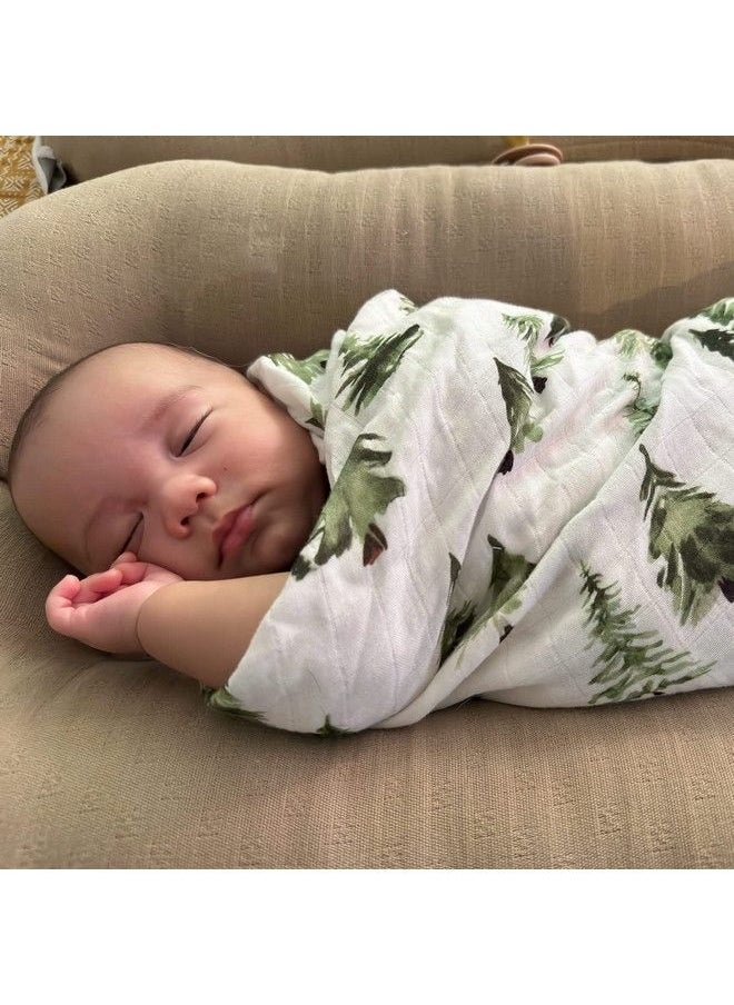LifeTree - Muslin Swaddle Blankets Neutral Woodland Baby Swaddling Wrap Nursery Receiving Blanket For Boys & Girls Unisex Soft Bamboo Cotton Large 47 X 47 Inches - Image 1