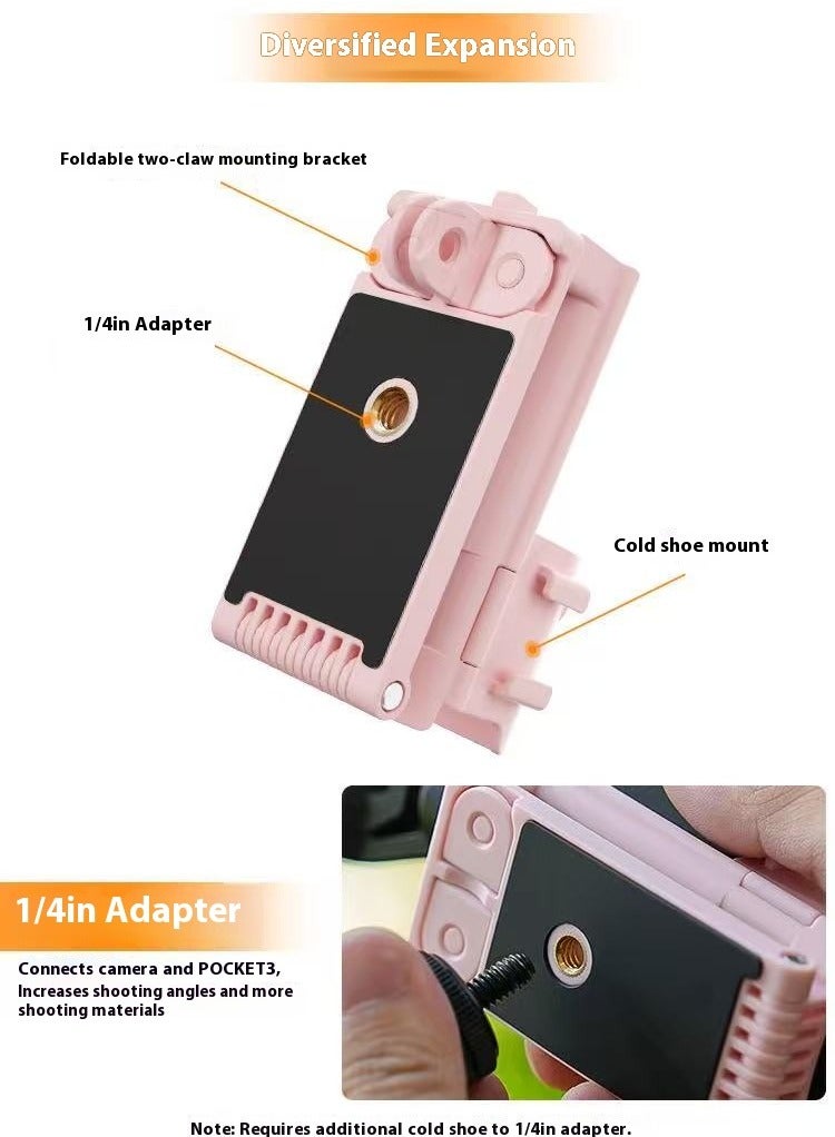 سني لايف Sunnylife DJI Osmo Pocket 3 الإكسسوار: قاعدة الوقوف المغناطيسية مع الأحذية الباردة + 1/4 "جبل ، مثالي للتوسع في اطلاق النار في الهواء الطلق (أسود) - Image 2