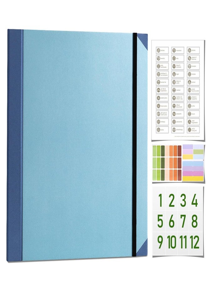 misonia The Life Book Document Organizer - Binder for Important Documents, Document Organizer Foliofor Bills Checks Birth Certificates etc (Blue) - Image 1