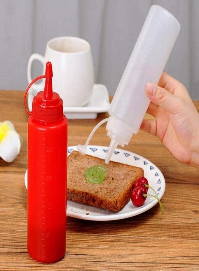 KDZONE Squeeze Bottle for Ketchup Mustard Mayo Hot Sauces Olive Oil Plastic Squeeze Squirt Condiment Bottle with Twist On Cap Lid Set of 3 (Multi Color) - Image 4