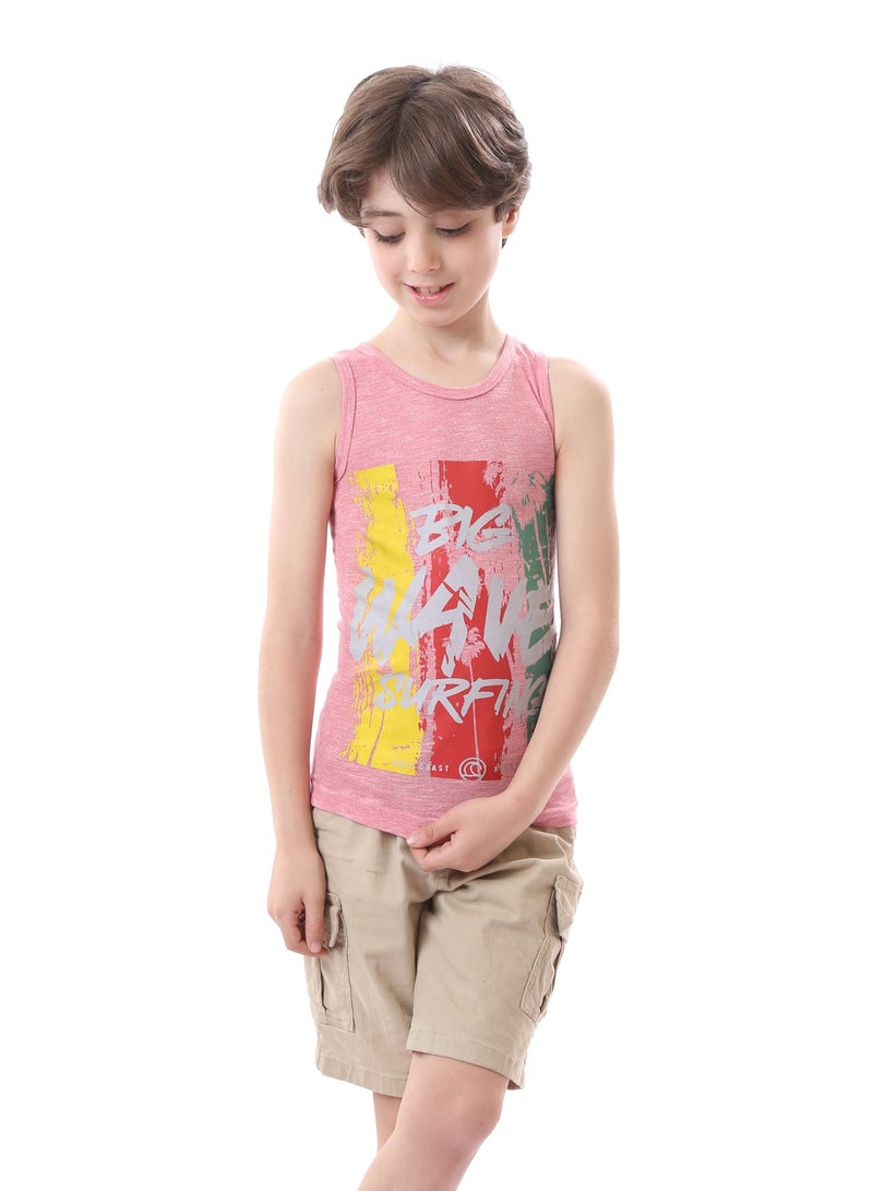 Andora Sleeveless Boys Cotton Printed Shirt - Multicolor - Image 2