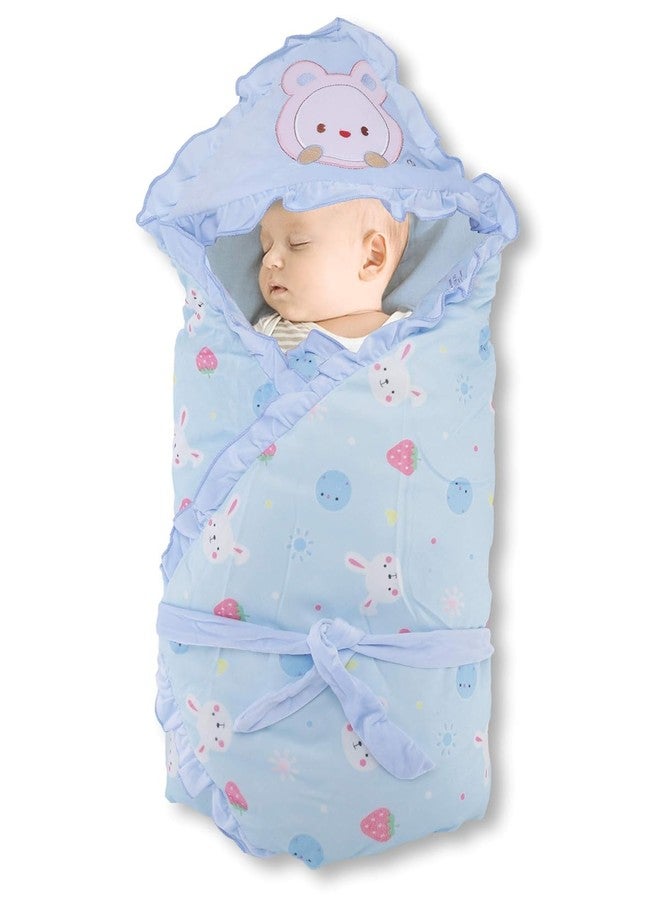 Pokory Soft Baby Wrapper Luxury Winter Quilt & Sleeping Bag for Newborns 0-12 Months Warm, Cozy Cover for Boys & Girls Blue - Image 1