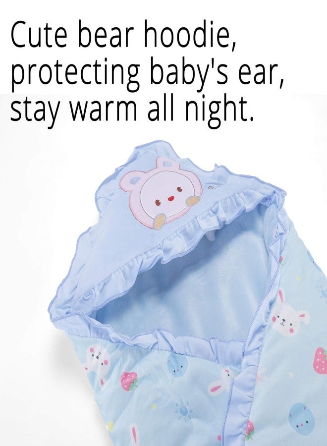 Pokory Soft Baby Wrapper Luxury Winter Quilt & Sleeping Bag for Newborns 0-12 Months Warm, Cozy Cover for Boys & Girls Blue - Image 4