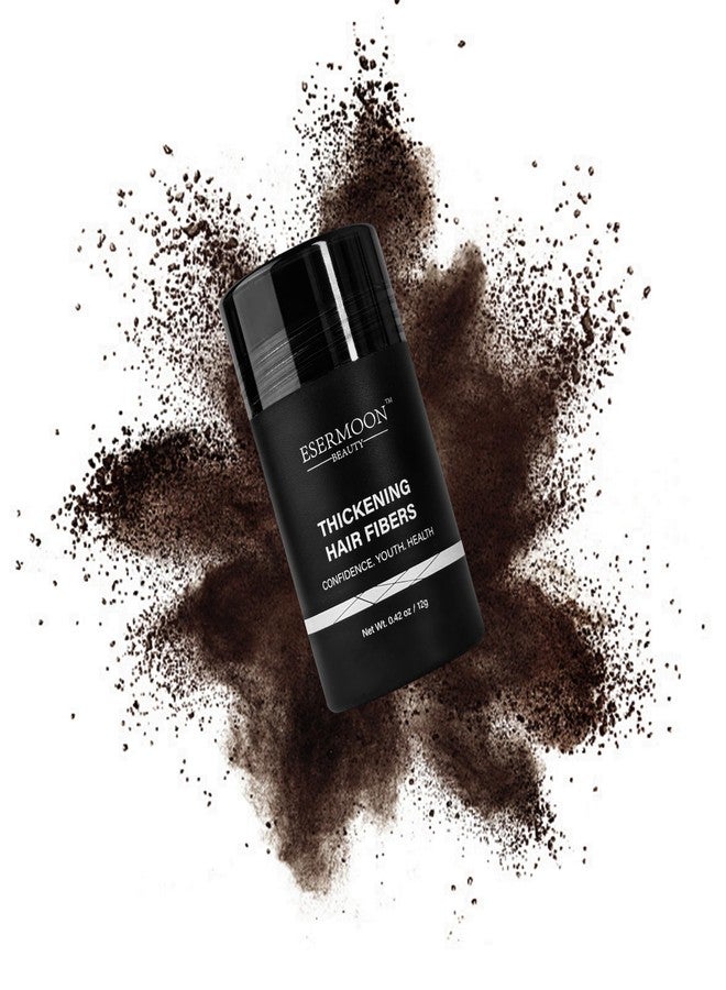 Esermoon Hair Fibers, Hair Fibers for Thinning Hair, Hair Building Fibers, Hairpiece Filler, Increase Hair Density, Styling Powder for Women & Men, Hair Makeup, Premium Formula Thickening (DARK BROWN) - Image 1