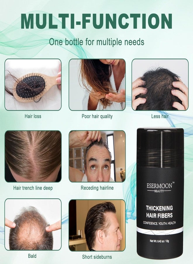 Esermoon Hair Fibers, Hair Fibers for Thinning Hair, Hair Building Fibers, Hairpiece Filler, Increase Hair Density, Styling Powder for Women & Men, Hair Makeup, Premium Formula Thickening (DARK BROWN) - Image 5