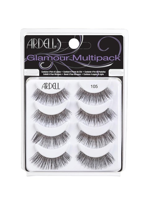 Ardell Glamour False Eyelashes Multipack 105  Lightweight Natural Volume Lashes Comfortable Easy to Apply 4 Pairs 1Pack