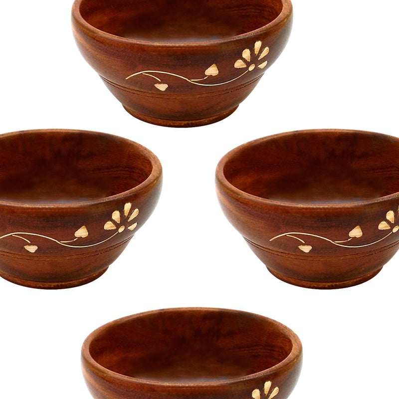 ITOS365 Wooden Handmade Serving Bowls Best for Dry Fruits, Set of 4 - Image 2
