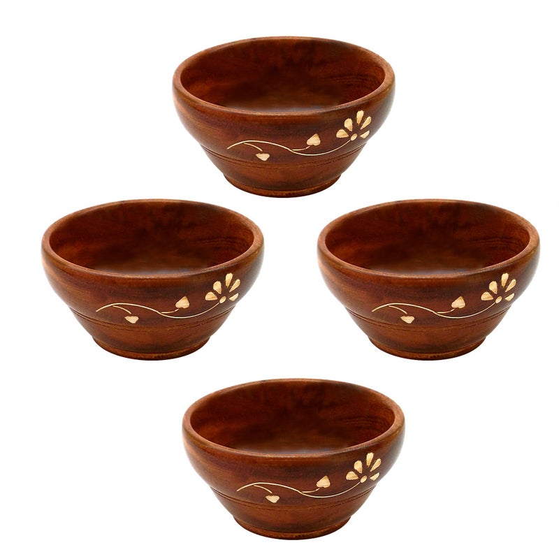 ITOS365 Wooden Handmade Serving Bowls Best for Dry Fruits, Set of 4 - Image 1