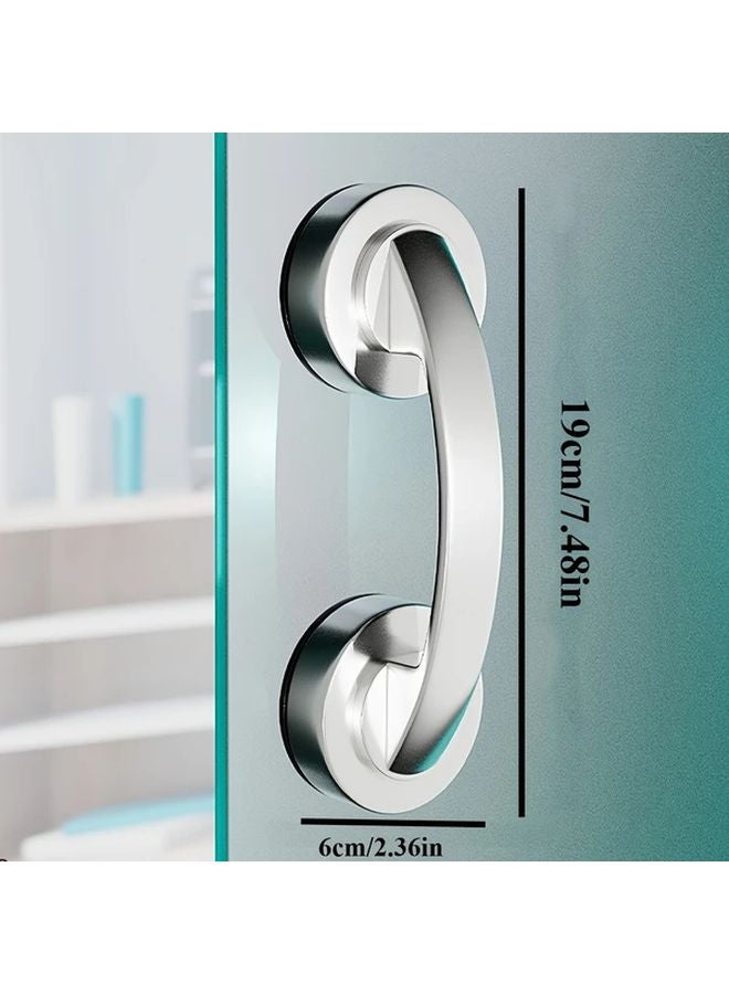Silvery Modern Minimalist Door Handle Strong Suction Cup For Cabinets Wardrobes Refrigerators - Image 4