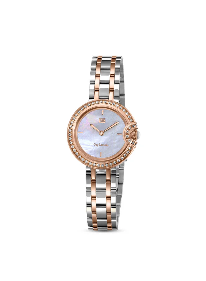 غاي لاروش Morgan White Dial Stainless Steel Bracelet Analog Watch for Women, 28mm