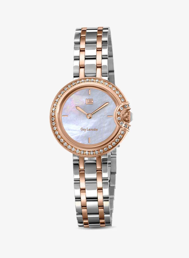 غاي لاروش Morgan White Dial Stainless Steel Bracelet Analog Watch for Women, 28mm