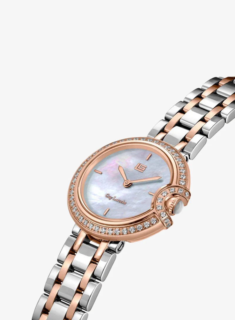 غاي لاروش Morgan White Dial Stainless Steel Bracelet Analog Watch for Women, 28mm