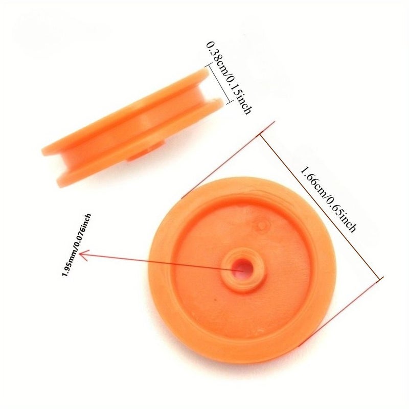 DIY Mechanical Pulley Kit 14pcs 2mm Hole Orange For RC Car Robot Science Lab - Image 2