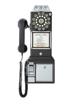 Crosley CR56-BK 1950's Payphone with Push Button Technology, Black  - Image 3