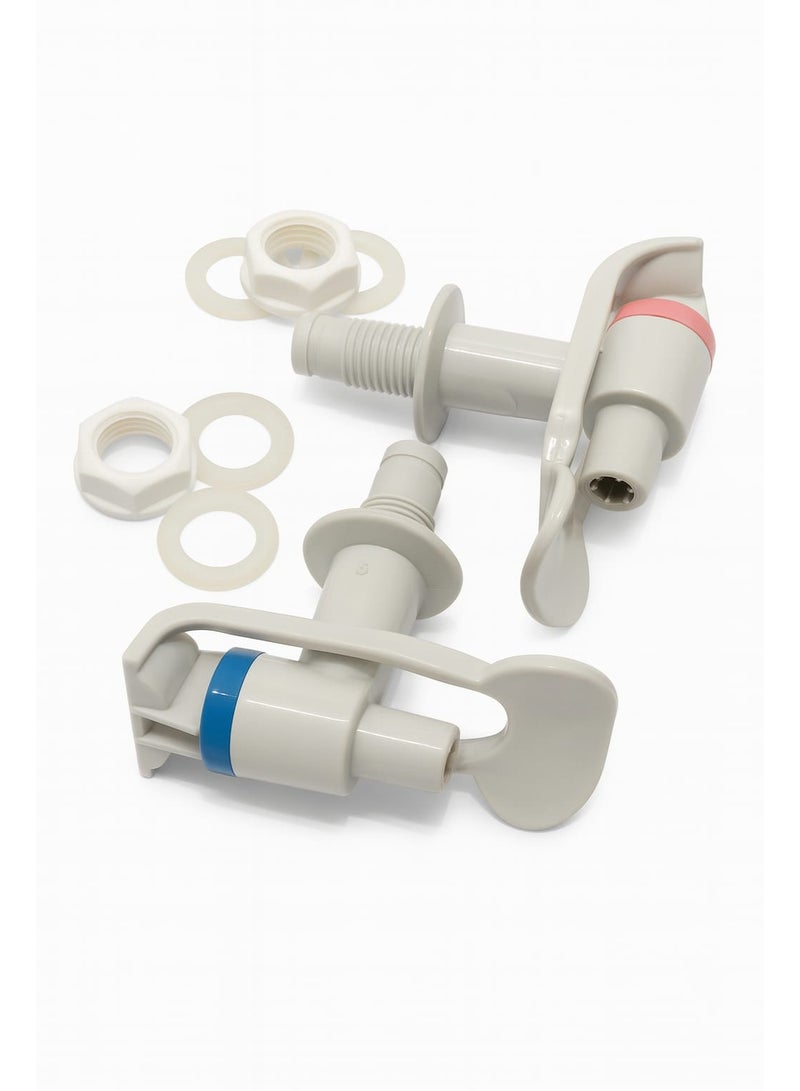 Cooler tap-External sin Hot & Cold Water Dispenser Tap Set – Universal Replacement Cooler Faucet (Blue & Pink) – Wide Thread, Durable Plastic Lever, Drinking Water Tap - Image 5