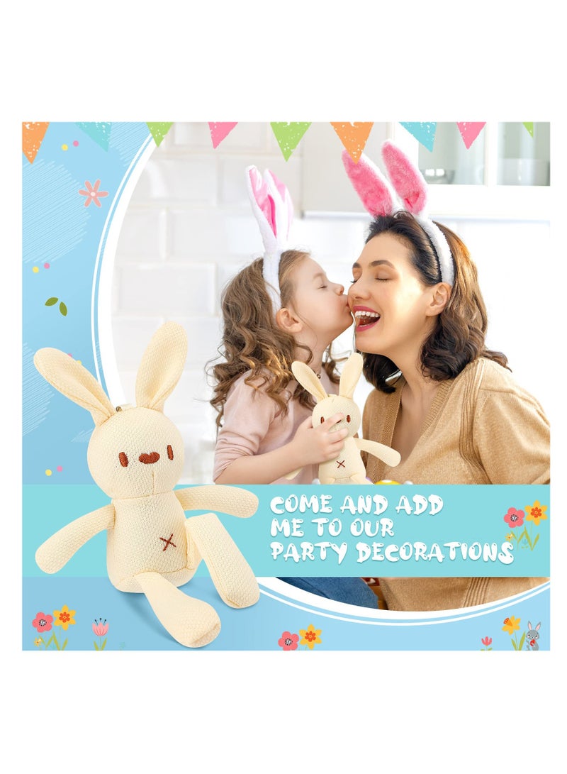 8 Pcs Mini Plush Bunny Keychain, 7.87 Inch Stuffed Rabbit Dolls, Suitable Graduation Gifts & Birthday Party Favors for Boys & Girls - Image 5