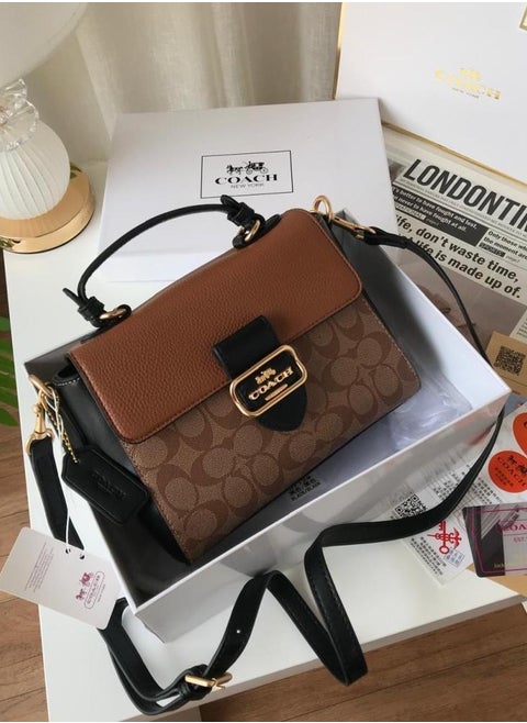 Coach Morgan Top Handle Signature Satchel In Colorblock