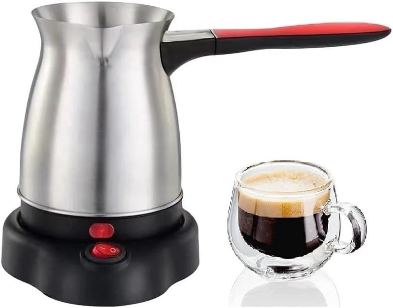 Electric Coffee Pot Stainless Steel Coffee Kettle, 600ml Stainless Steel, Slim Spout, Household Milk Boiler, Matte Touch, LED Light, 220V, 600W