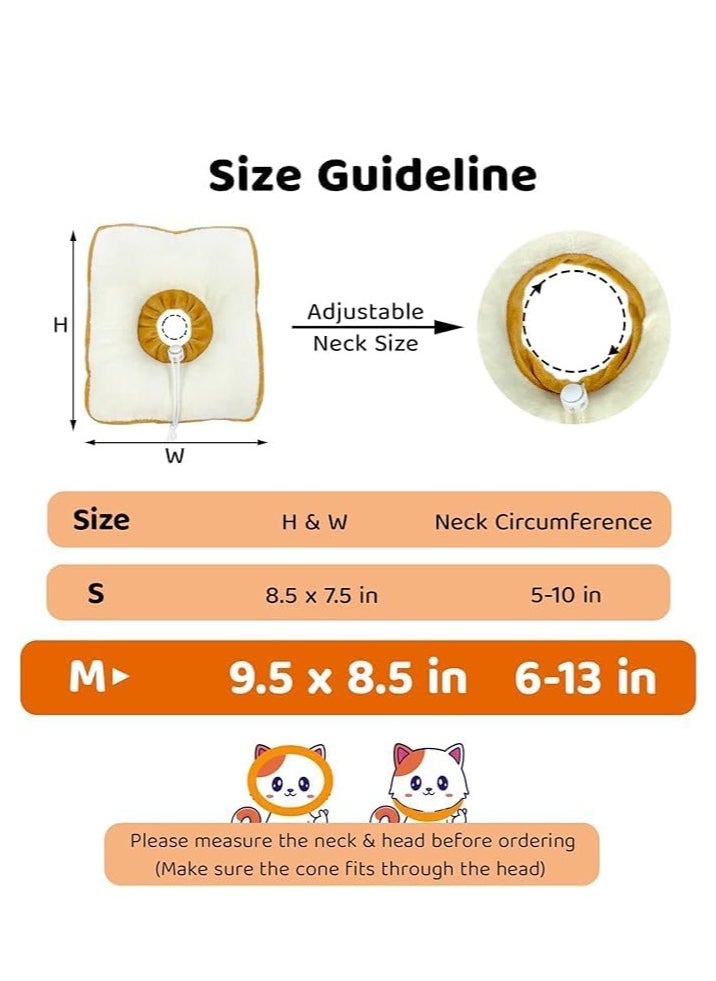 Adjustable Cat Cone Collar Soft Cat Recovery Collar Cone for Cat After Surgery Cat Neck Cone Elizabethan Collar for Cat and Kitten Toast M