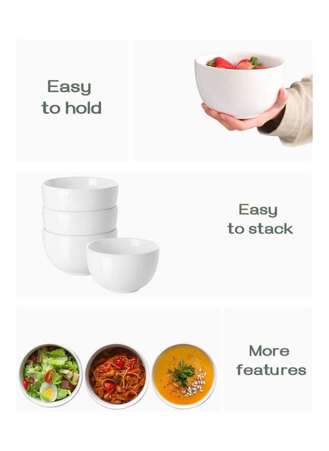 Mash - 4 Pieces Ceramic Deep Soup Bowl 6 Inch Diameter - 20 Ounces Large Bowls for Kitchen - Image 1