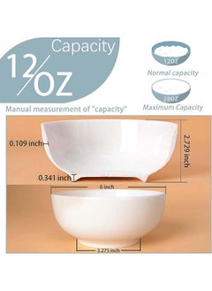 Mash 4 Pieces Ceramic Deep Soup Bowl 6 Inch Diameter - 20 Ounces Large Bowls for Kitchen  - Image 4