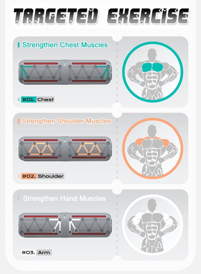 MLADEN لوح بيلاتيس 5 في 1، مجموعة إصلاح بيلاتيس قابلة للطي متعددة الأغراض، لوح دفع، جهاز تدريب قوة محمول للصالة الرياضية المنزلية للرجال والنساء، تمرين كامل الجسم في المنزل (أسود) - Image 3