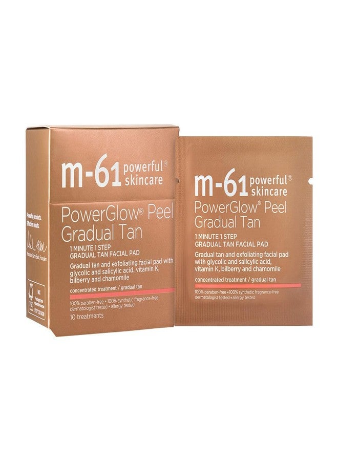 m-61 PowerGlow Peel Gradual Tan | 1-Minute, 1-Step Exfoliating Facial Peel To Build A Streak-Free Radiant Glow. With Glycolic and Salicylic Acid. Dermatologist & Allergy Tested - 10 Treatments - Image 1