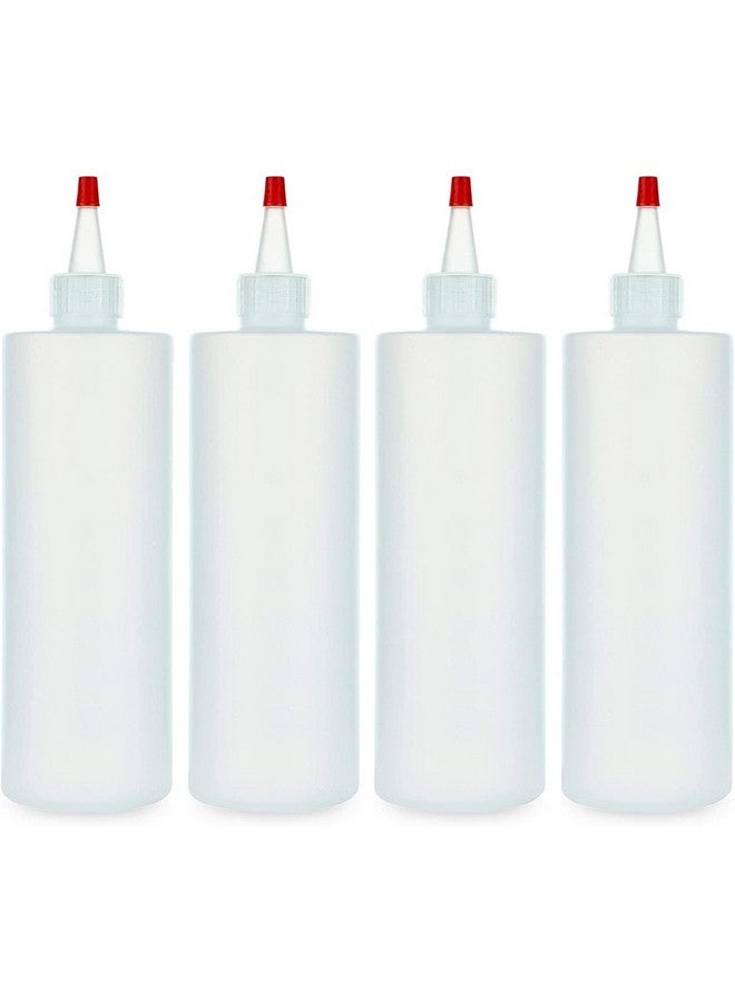 BRIGHTFROM BRIGHTFROM Condiment Squeeze Bottles, 12 OZ Empty Squirt Bottle with Red Top Cap, Leak Proof - Great for Ketchup, Mustard, Syrup, Sauces, Dressing, Oil, Arts and Crafts, BPA FREE Plastic - 4 PACK - Image 1