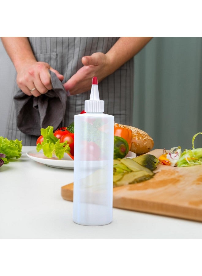 BRIGHTFROM BRIGHTFROM Condiment Squeeze Bottles, 12 OZ Empty Squirt Bottle with Red Top Cap, Leak Proof - Great for Ketchup, Mustard, Syrup, Sauces, Dressing, Oil, Arts and Crafts, BPA FREE Plastic - 4 PACK - Image 3