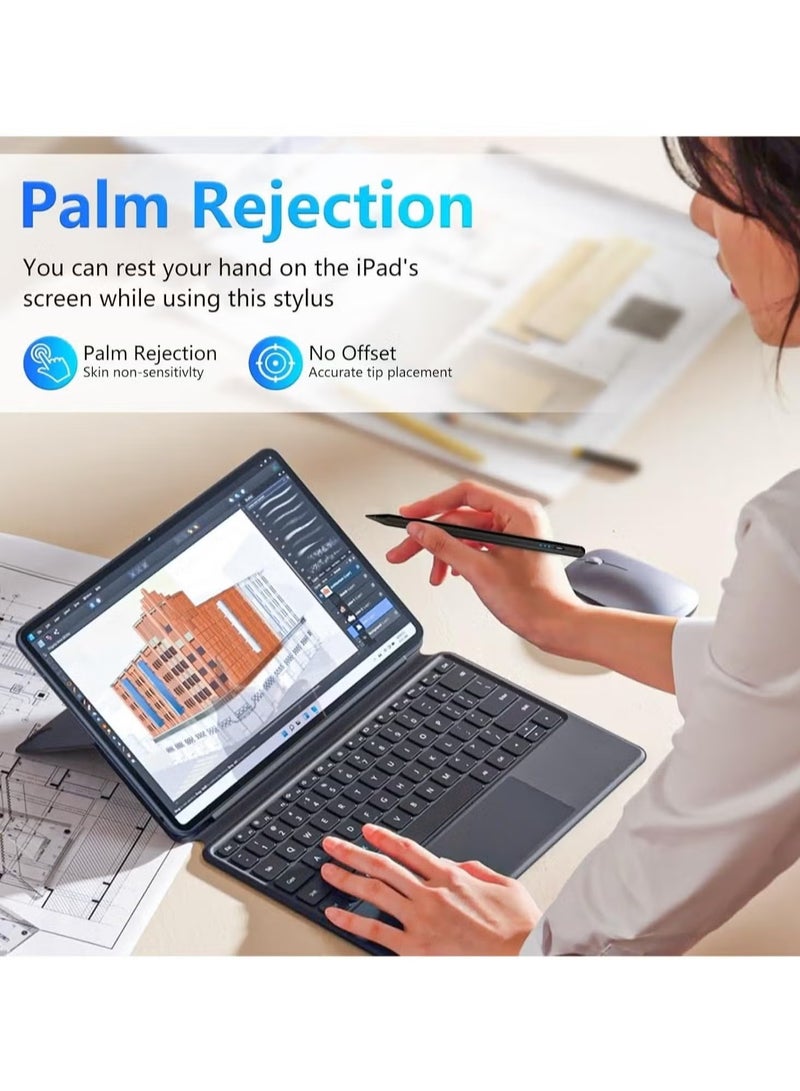 JAJEEK Stylus Pen for iPad 9th & 10th Generation - iPad Pencil 2nd Generation, Fast Charge Active Pencil Compatible with 2018-2024 Apple iPad 6-10th, iPad Pro 11"/12.9"/M4, iPad Air 3/4/5/M2, iPad Mini 5/6 - Black - Image 3