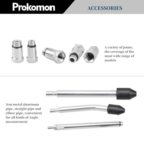 Prokomon Petrol Gasoline Engine Compression Tester Kit; 300 Psi Engine Cylinder Compression Tester with M10 M12 M14 M16 M18 - Image 4