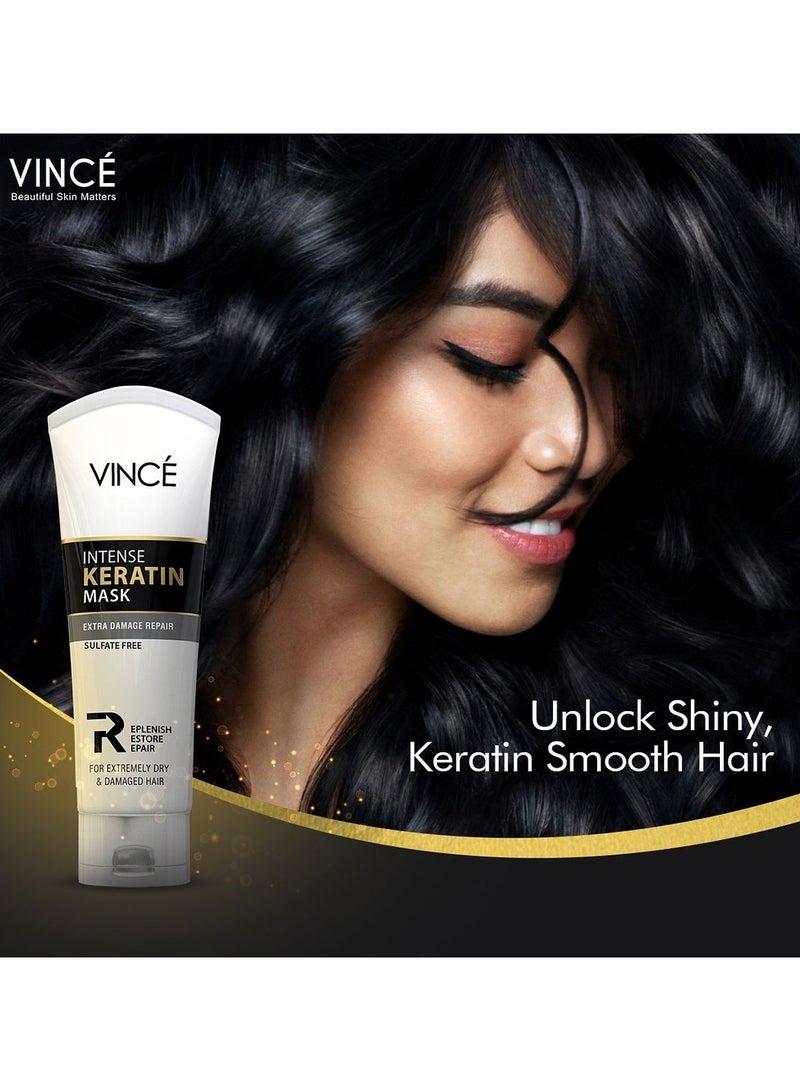 فينس قناع الشعر بالكيراتين - ترطيب عميق وإصلاح مكثف للشعر الجاف والمجعد والتالف - يغذي ويعيد الرطوبة والنعومة واللمعان - يقلل من التكسر - خالٍ من البارابين، 200 مل - Image 2