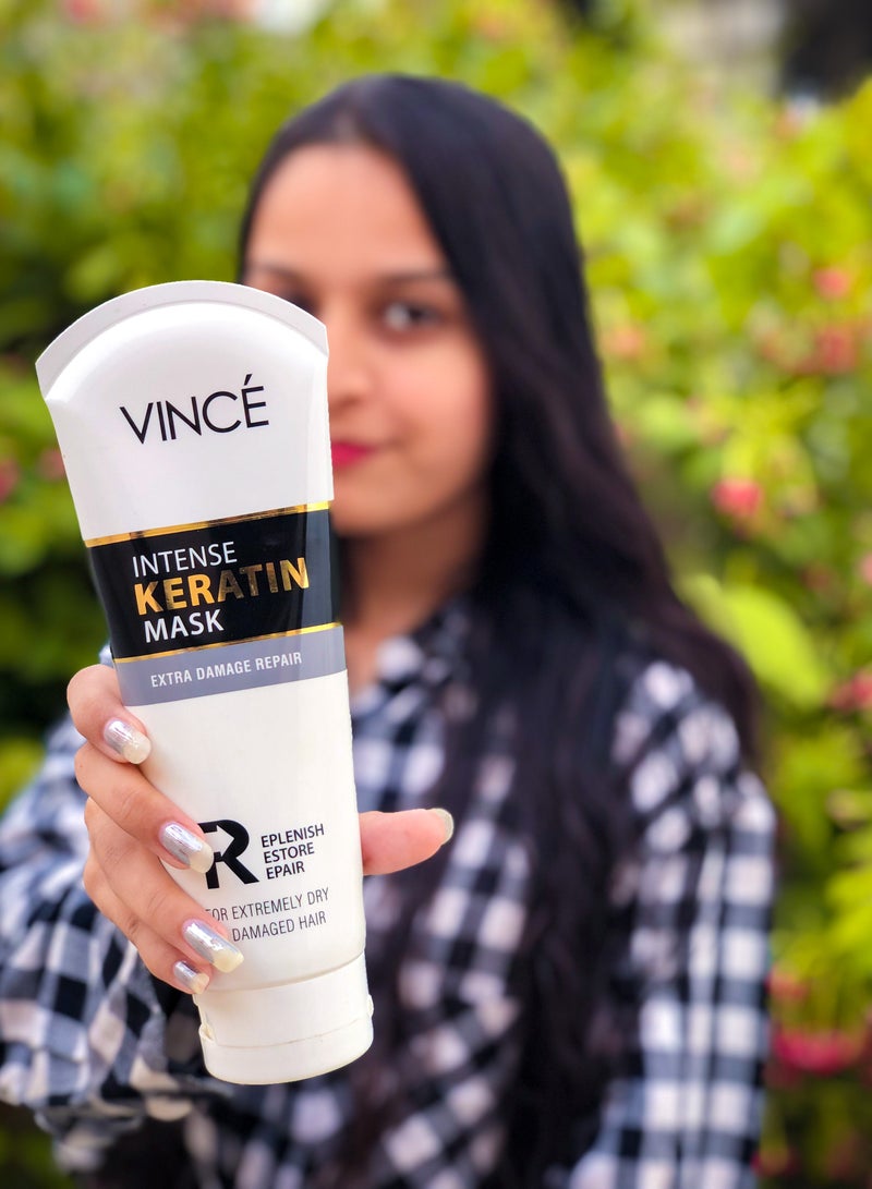 فينس قناع الشعر بالكيراتين - ترطيب عميق وإصلاح مكثف للشعر الجاف والمجعد والتالف - يغذي ويعيد الرطوبة والنعومة واللمعان - يقلل من التكسر - خالٍ من البارابين، 200 مل - Image 4