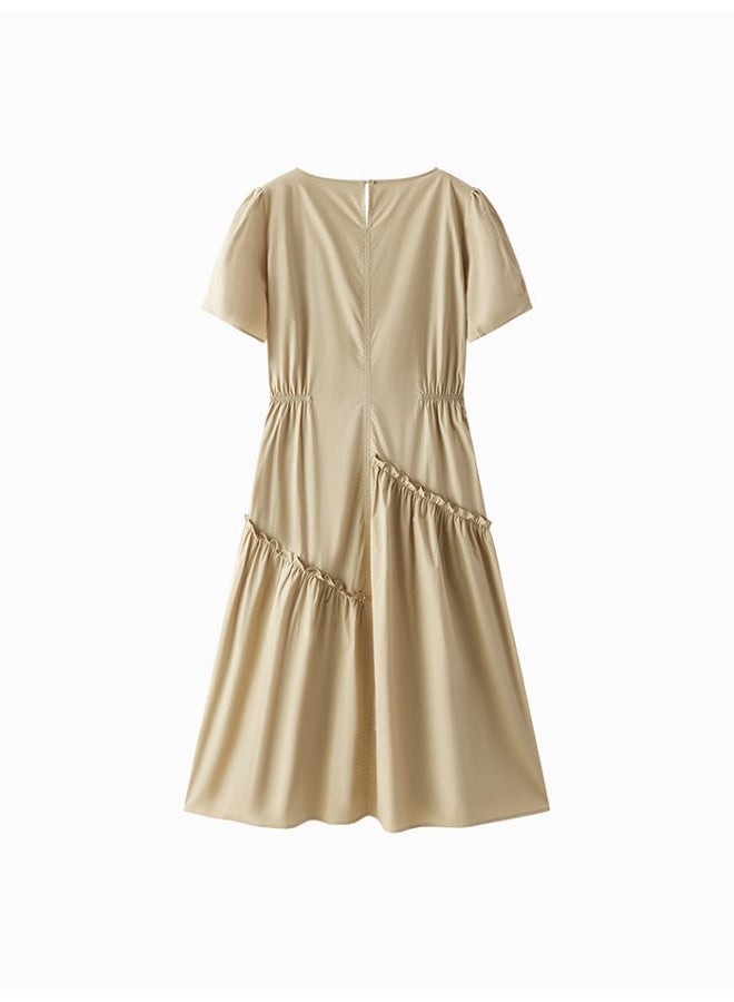 سيمير فستان ميدي بلون سادة بخصر مطاطي للنساء - Image 2