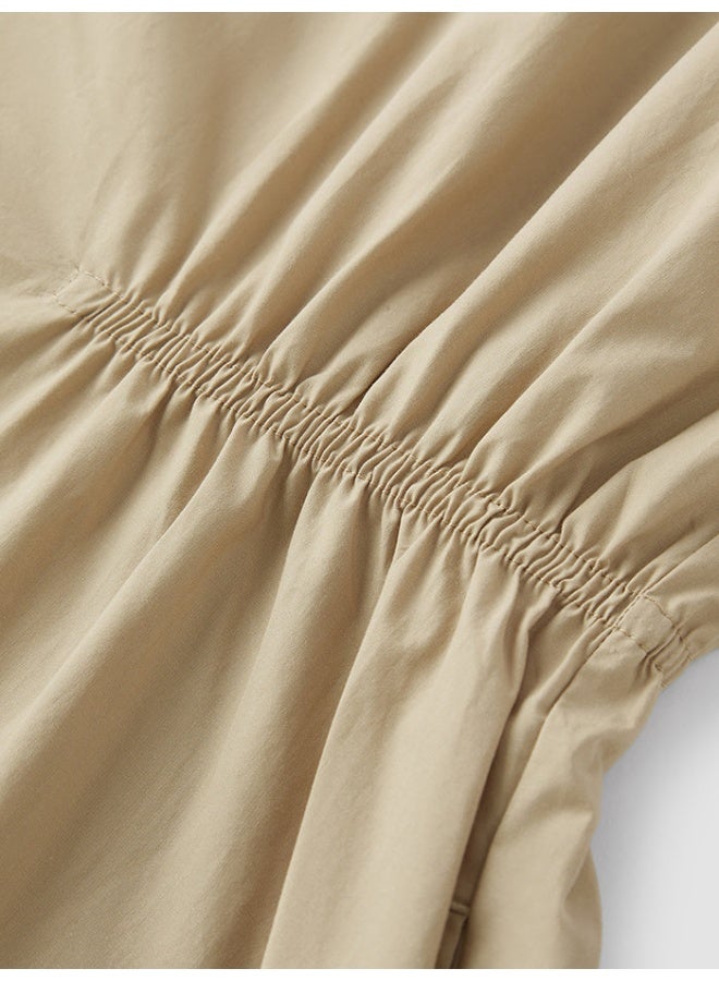 سيمير فستان ميدي بلون سادة بخصر مطاطي للنساء - Image 4