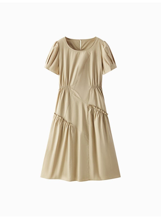 سيمير فستان ميدي بلون سادة بخصر مطاطي للنساء - Image 1