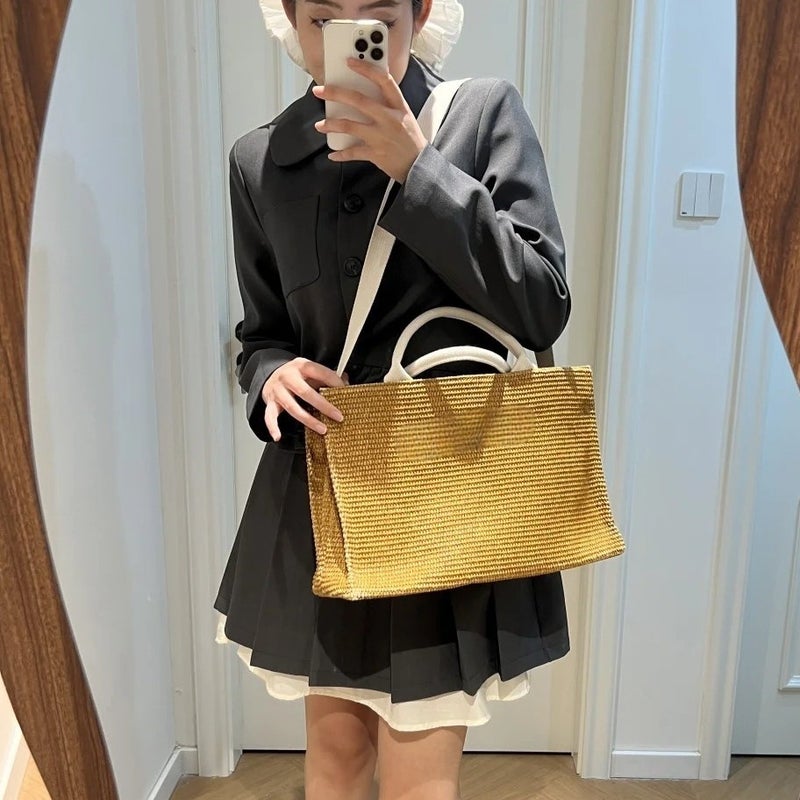High Version 2025 Lafitte Woven Hand Tote Bag Large Capacity Beach Women Bag Shoulder Crossbody Bag - Image 5