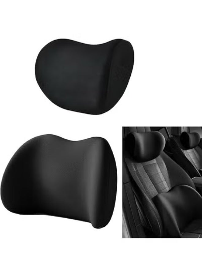 Memory Foam Car Headrest and Lumbar Support Cushion Set Ergonomic Neck and Back Pain Relief Pillow for Car Seat Office Chair Truck and Wheelchair Comfort - Image 1