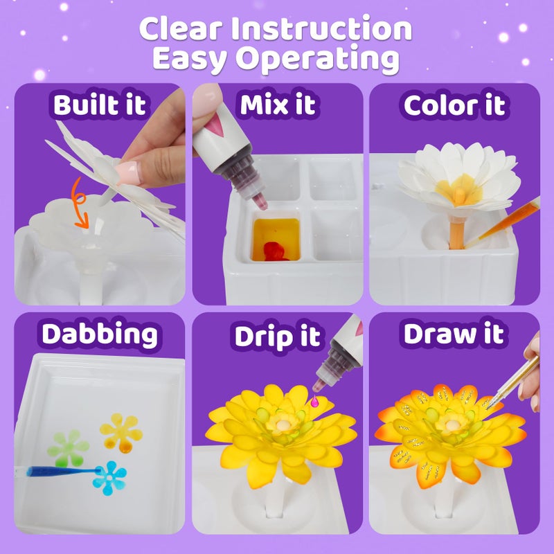 ROOCHKD Paper Flower Science Kit, Color Changing Flowers DIY Experiments and Crafts for Kids, Handmade Flower Bouquets Crafting, Birthday Party Favors Easter Gifts for Ages 6 7 8 9 10 Girls & Boys - Image 5
