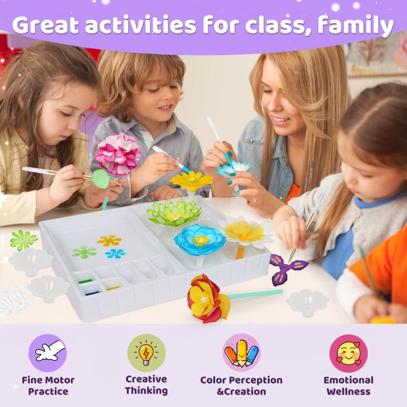 ROOCHKD Paper Flower Science Kit, Color Changing Flowers DIY Experiments and Crafts for Kids, Handmade Flower Bouquets Crafting, Birthday Party Favors Easter Gifts for Ages 6 7 8 9 10 Girls & Boys - Image 3