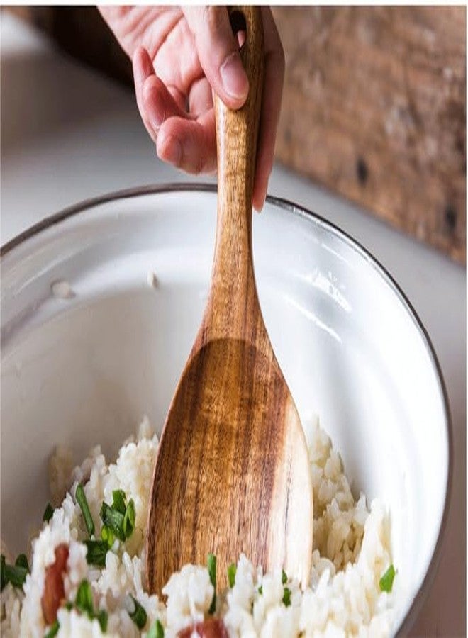Kryoflare Natural Wooden Rice Spoon,Natural Wood Non-stick Rice Scooper Non-stick Wooden Serving Spoon for Sticky Rice Sushi Potato Salad, Kitchen Utensil(7 inch) - Image 3