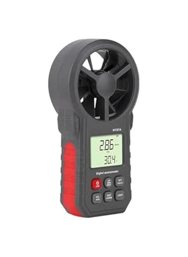 WT87A High Precision Handheld Anemometer Digital Wind Speed Meter With Max Min Avg Readings Backlit LCD Screen Multi Unit Display For Wind Temperature Measurement For Outdoor Use - Image 1