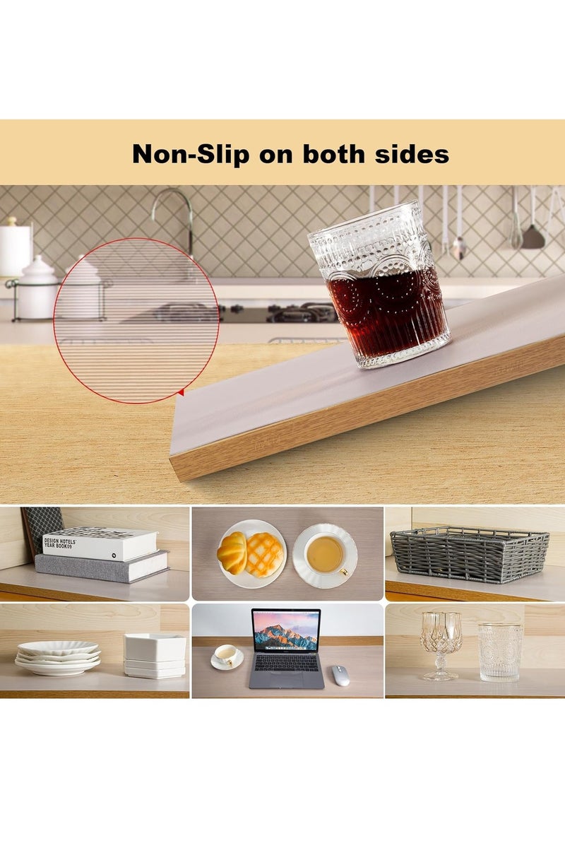 ح واحة بطانة رفوف غير لاصقة للأدراج، بطانة خزانة من مادة ايفا قابلة للغسل، بطانة رفوف غير قابلة للانزلاق للخزائن (شفافة) من  بحجم (30 × 150) - Image 3