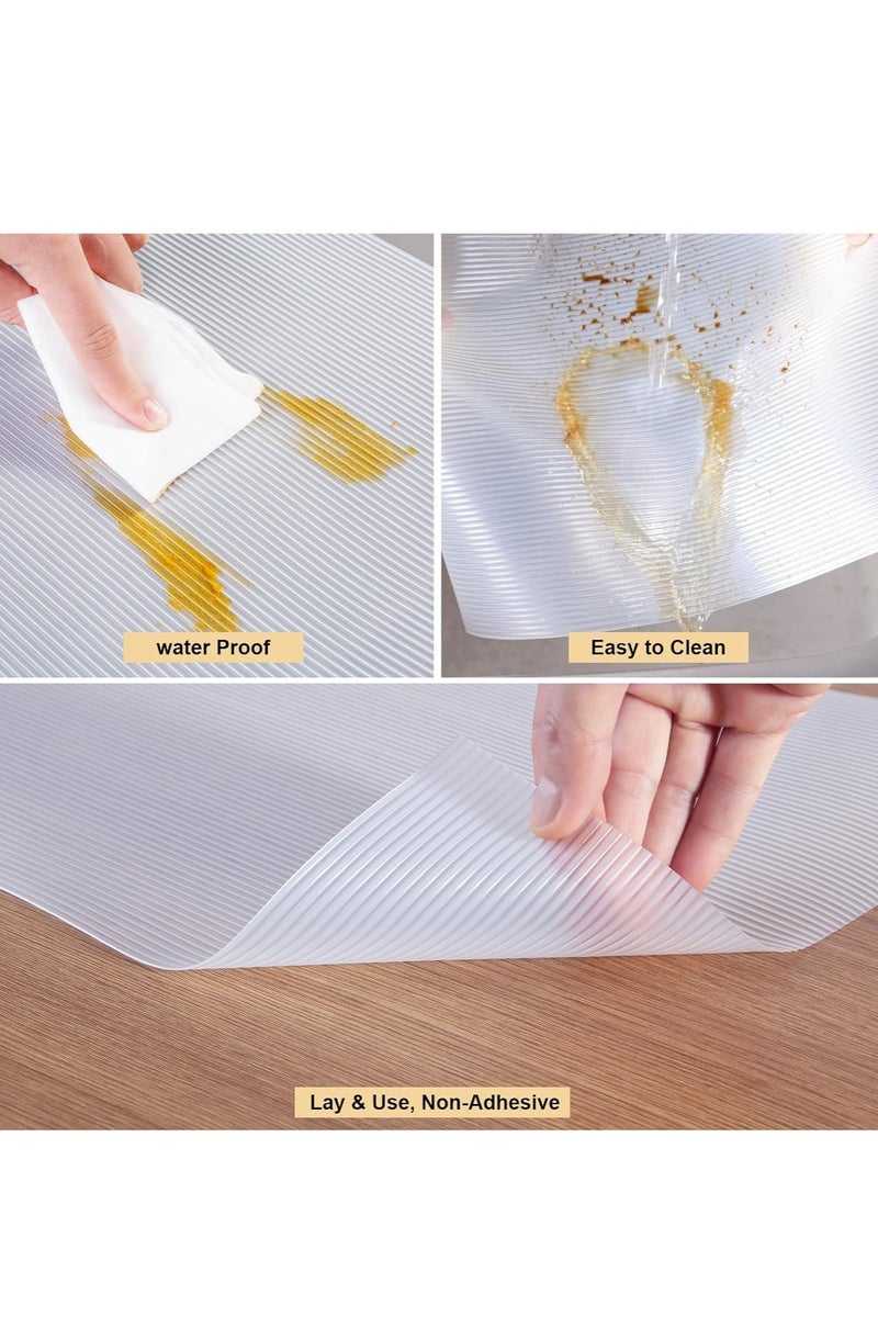 ح واحة بطانة رفوف غير لاصقة للأدراج، بطانة خزانة من مادة ايفا قابلة للغسل، بطانة رفوف غير قابلة للانزلاق للخزائن (شفافة) من  بحجم (30 × 150) - Image 4