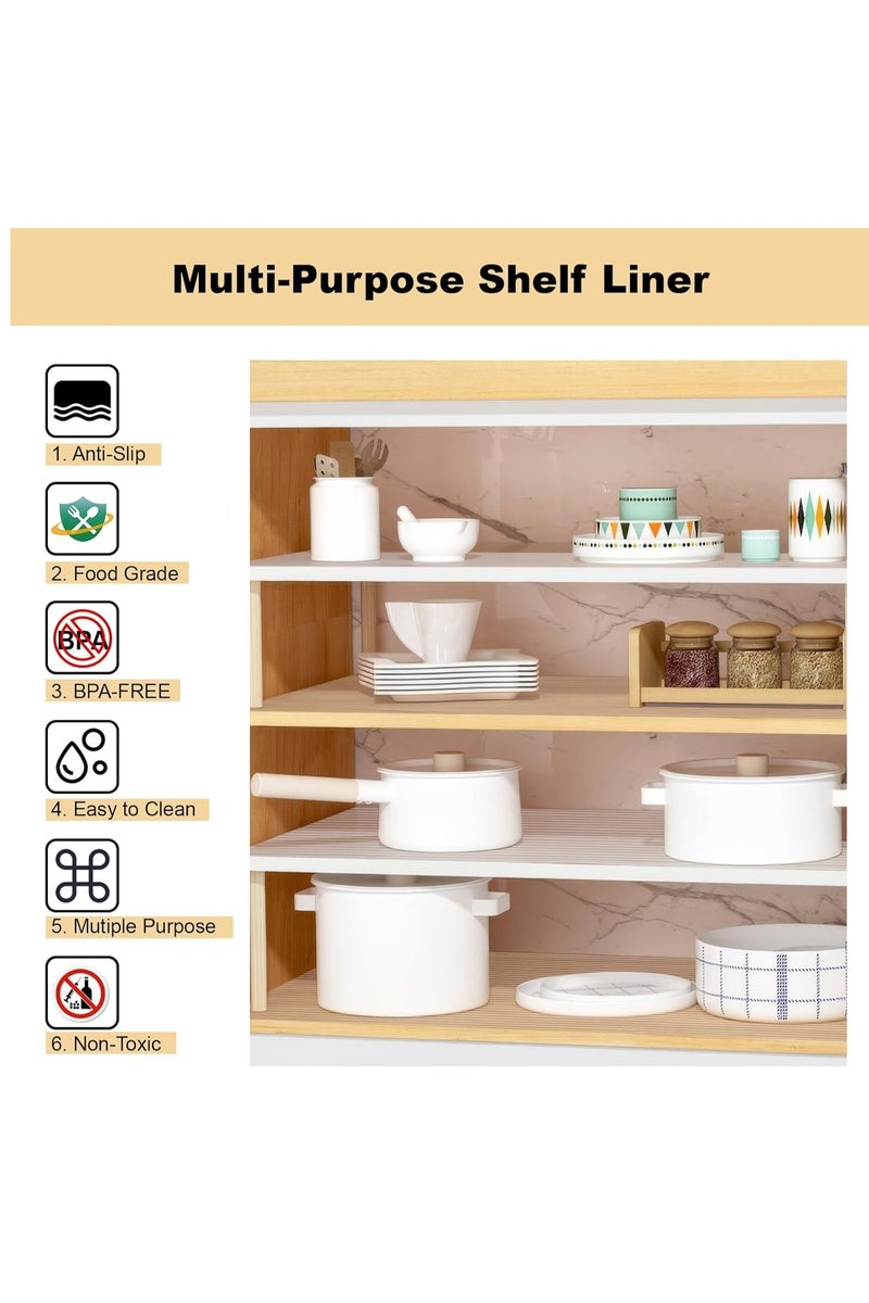 ح واحة بطانة رفوف غير لاصقة للأدراج، بطانة خزانة من مادة ايفا قابلة للغسل، بطانة رفوف غير قابلة للانزلاق للخزائن (شفافة) من  بحجم (30 × 150) - Image 5