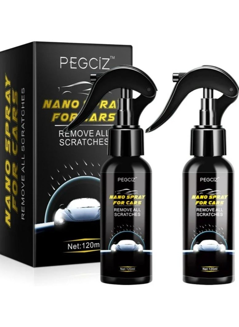 Pegciz Pack Of 2 Nano Spray for Cars Removes All Scratches 2 X 120ml  - Image 1